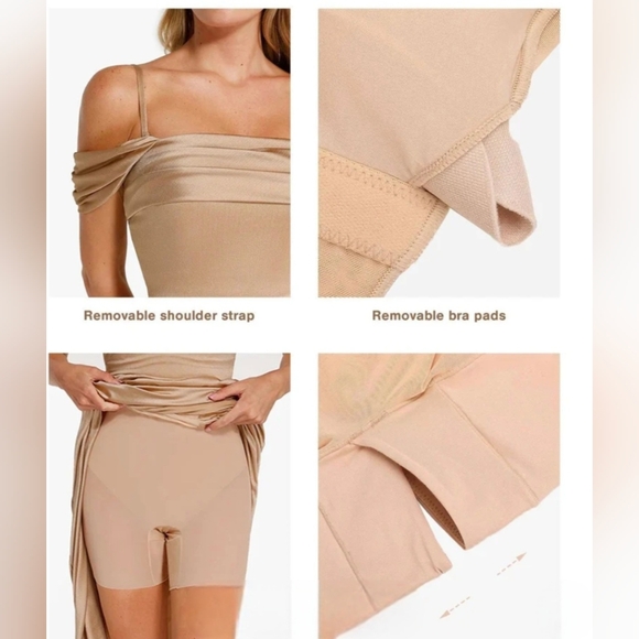 Shapewear Shine Jersey Draped Bust Slim Column Maxi #621 - Picture 10 of 13